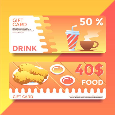 Eten en drinken Gift Card Voucher sjablonen Vector