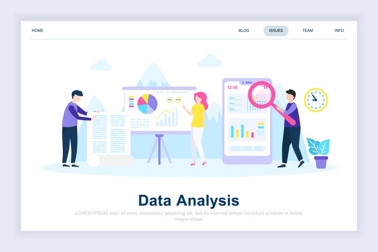 Gegevens analyse moderne platte ontwerpconcept vector