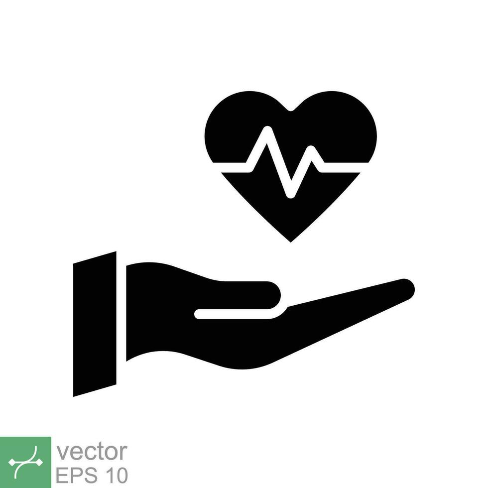 hart tarief icoon. gemakkelijk solide stijl. hand- hart pols, elektrocardiogram teken, gezondheidszorg en medisch concept. glyph vector illustratie geïsoleerd Aan wit achtergrond. eps 10.