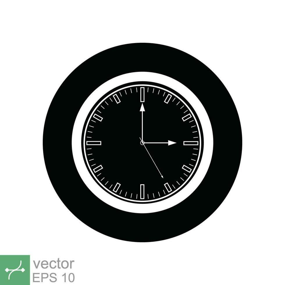 klok icoon. gemakkelijk vlak stijl. muur klok gezicht, kantoor uur, bellen, pijl, cirkel, ronde, horloge, tijd concept. vector illustratie geïsoleerd Aan wit achtergrond. eps 10.