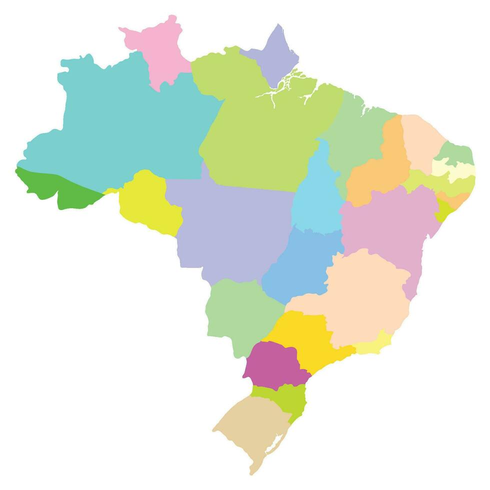 Brazilië kaart met administratief Regio's. Latijns kaart. braziliaans kaart. vector