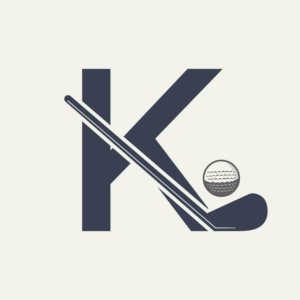brief k hockey toernooi logo. ijs hockey insigne logo sjabloon vector