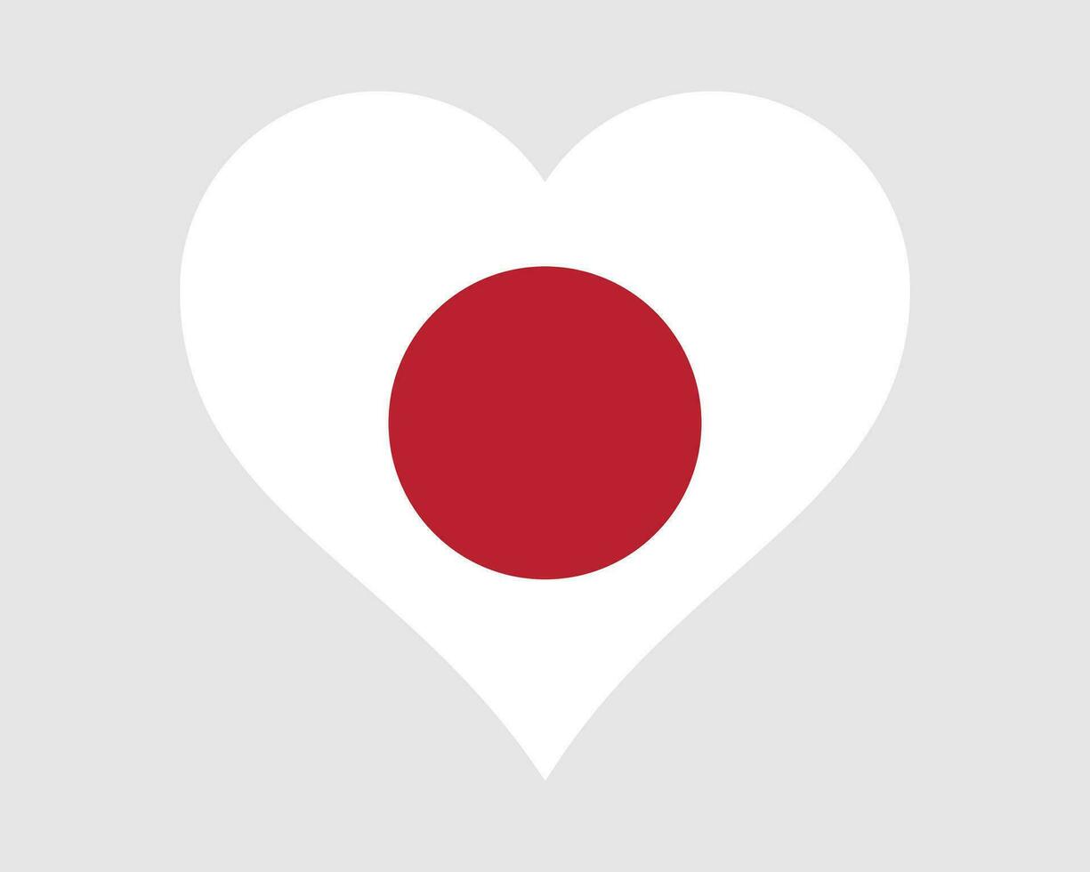Japan hart vlag. Japans liefde vorm land natie nationaal vlag. nippon nihon banier icoon teken symbool. eps vector illustratie.