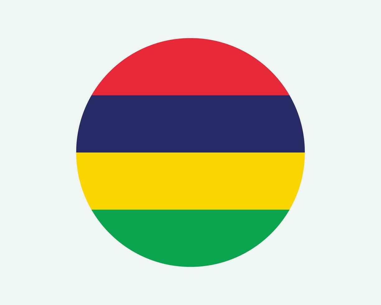 Mauritius ronde land vlag. Mauritiaans cirkel nationaal vlag. republiek van Mauritius circulaire vorm knop spandoek. eps vector illustratie.