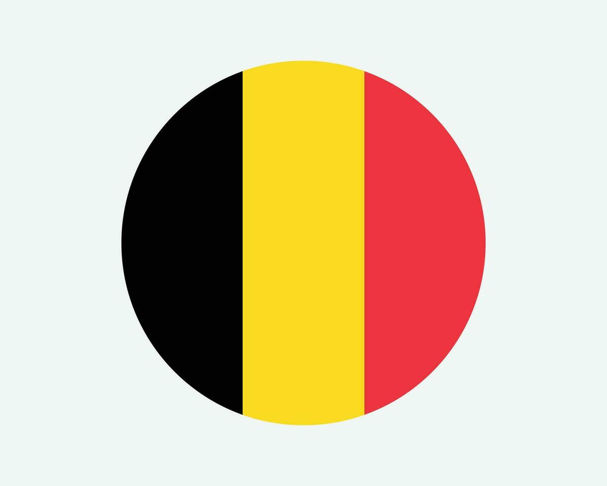 belgie ronde land vlag. circulaire belgisch nationaal vlag. koninkrijk van belgie cirkel vorm knop spandoek. eps vector illustratie.