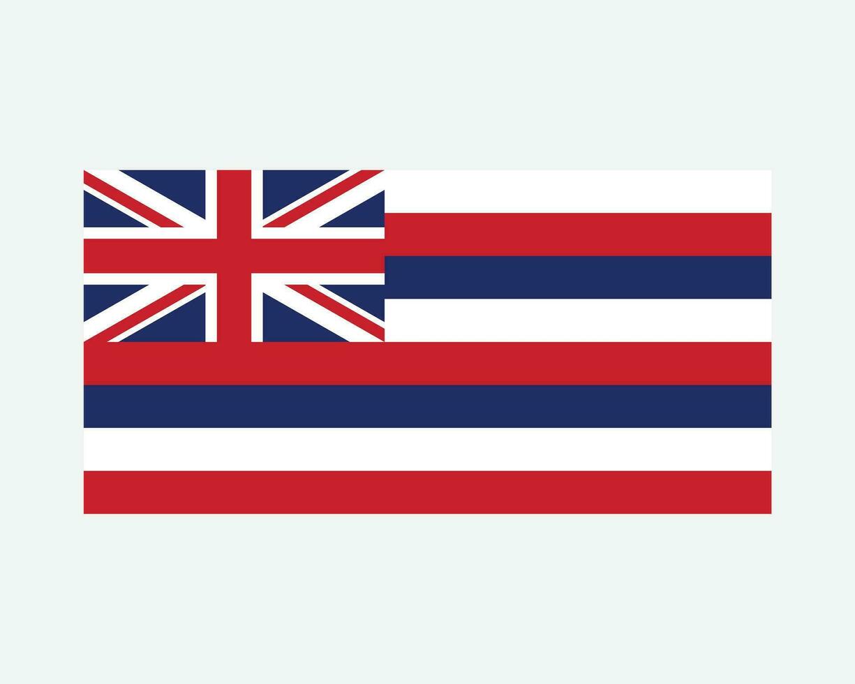 Hawaii Verenigde Staten van Amerika staat vlag. vlag van hoi, Verenigde Staten van Amerika geïsoleerd Aan wit achtergrond. Verenigde staten, Amerika, Amerikaans, Verenigde staten van Amerika, ons staat. vector illustratie.