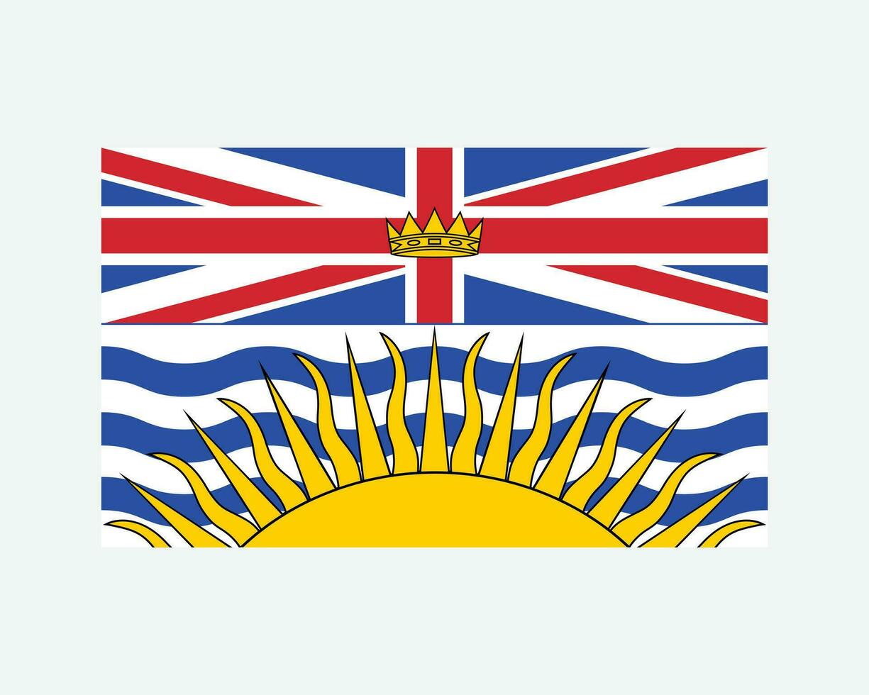 Brits Columbia Canada provincie vlag. vlag van v.Chr., ca geïsoleerd Aan wit achtergrond. Canadees provincie eps vector illustratie.