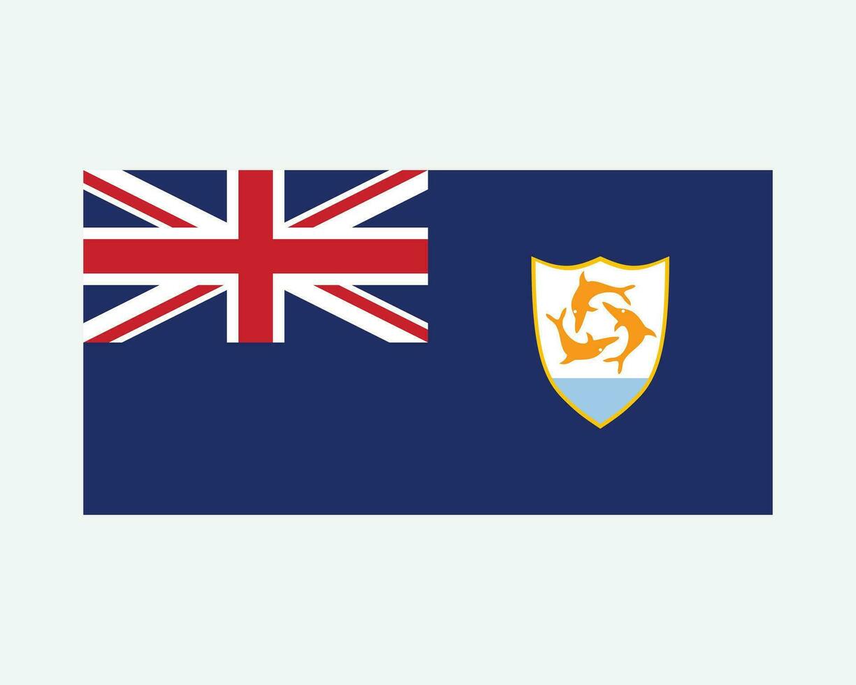 vlag van anguilla. anguillaans banier geïsoleerd Aan een wit achtergrond. Brits overzee grondgebied. eps vector illustratie.