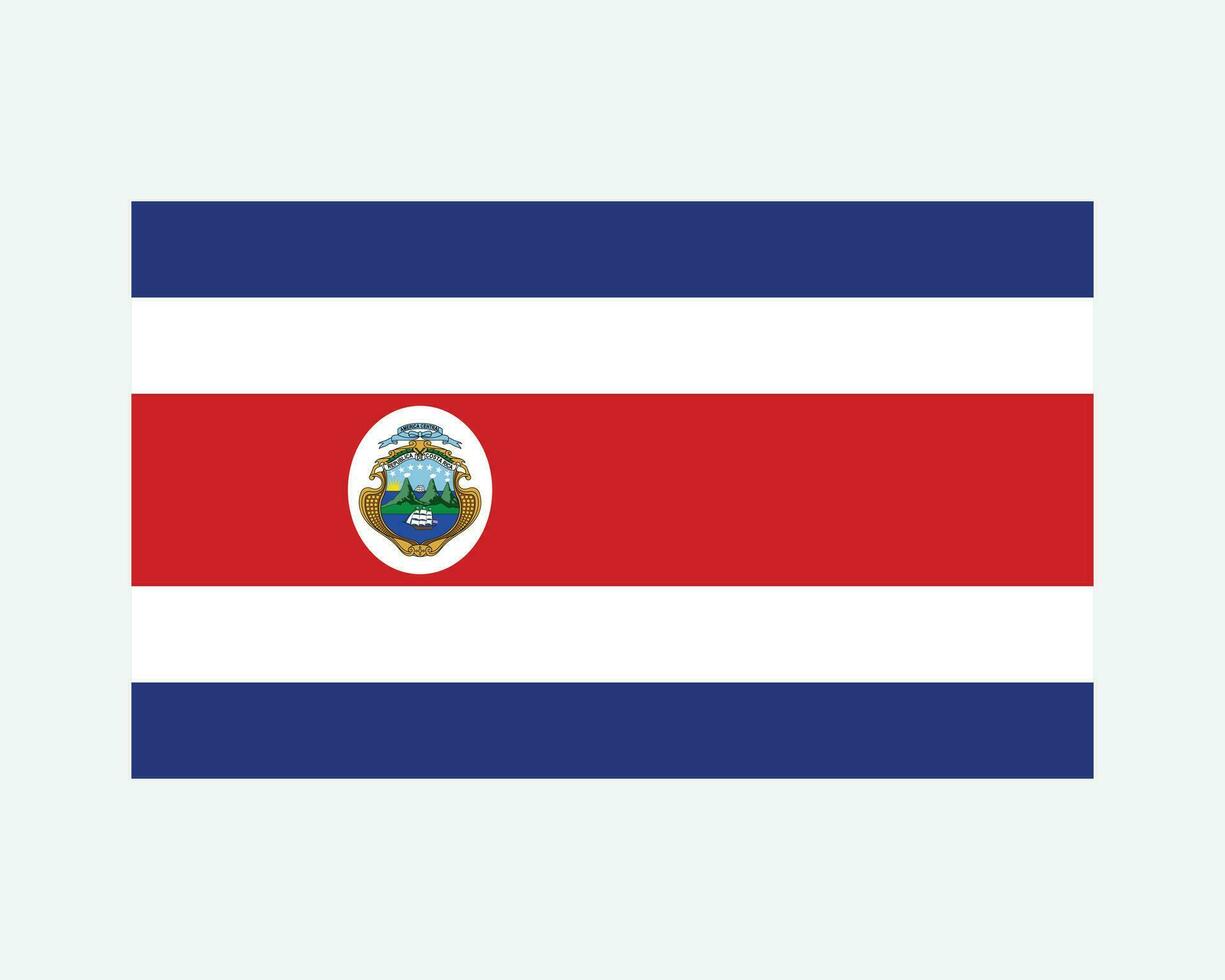 nationaal vlag van costa rica. costa ricaanse land vlag. republiek van costa rica gedetailleerd spandoek. eps vector illustratie.