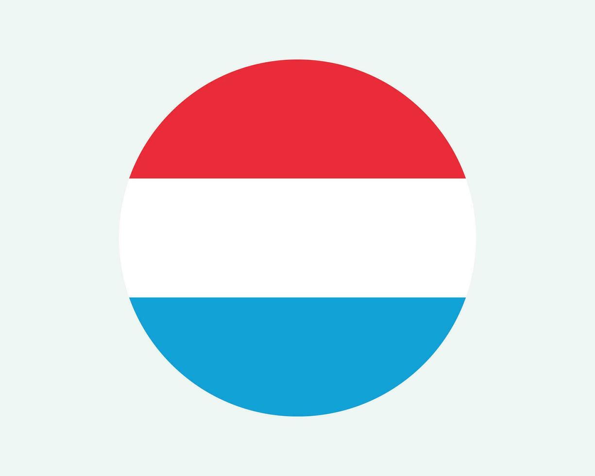 Luxemburg ronde land vlag. luxemburgs cirkel nationaal vlag. groots hertogdom van Luxemburg circulaire vorm knop spandoek. eps vector illustratie.