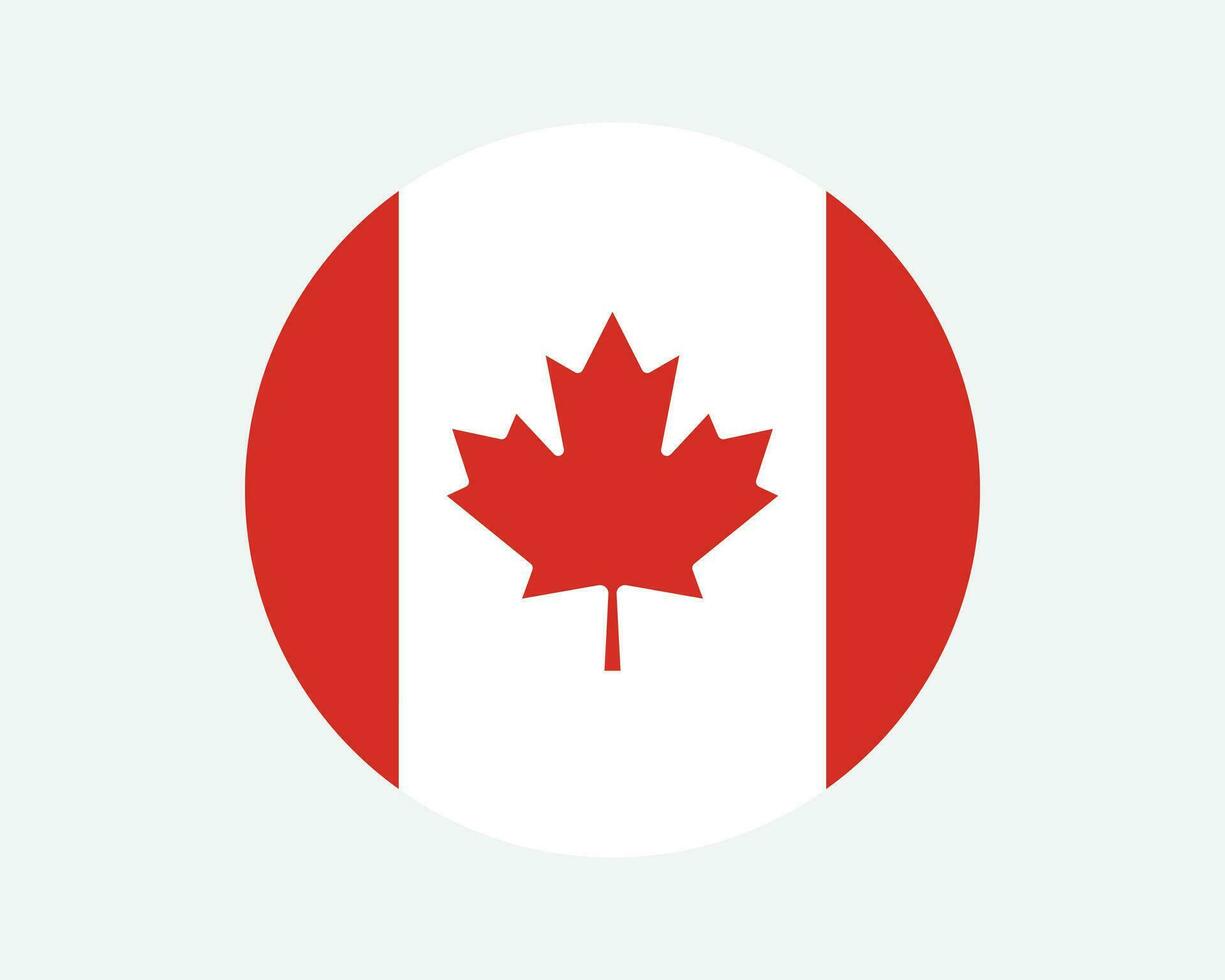 Canada ronde land vlag. circulaire Canadees nationaal vlag. Canada cirkel vorm knop spandoek. eps vector illustratie.