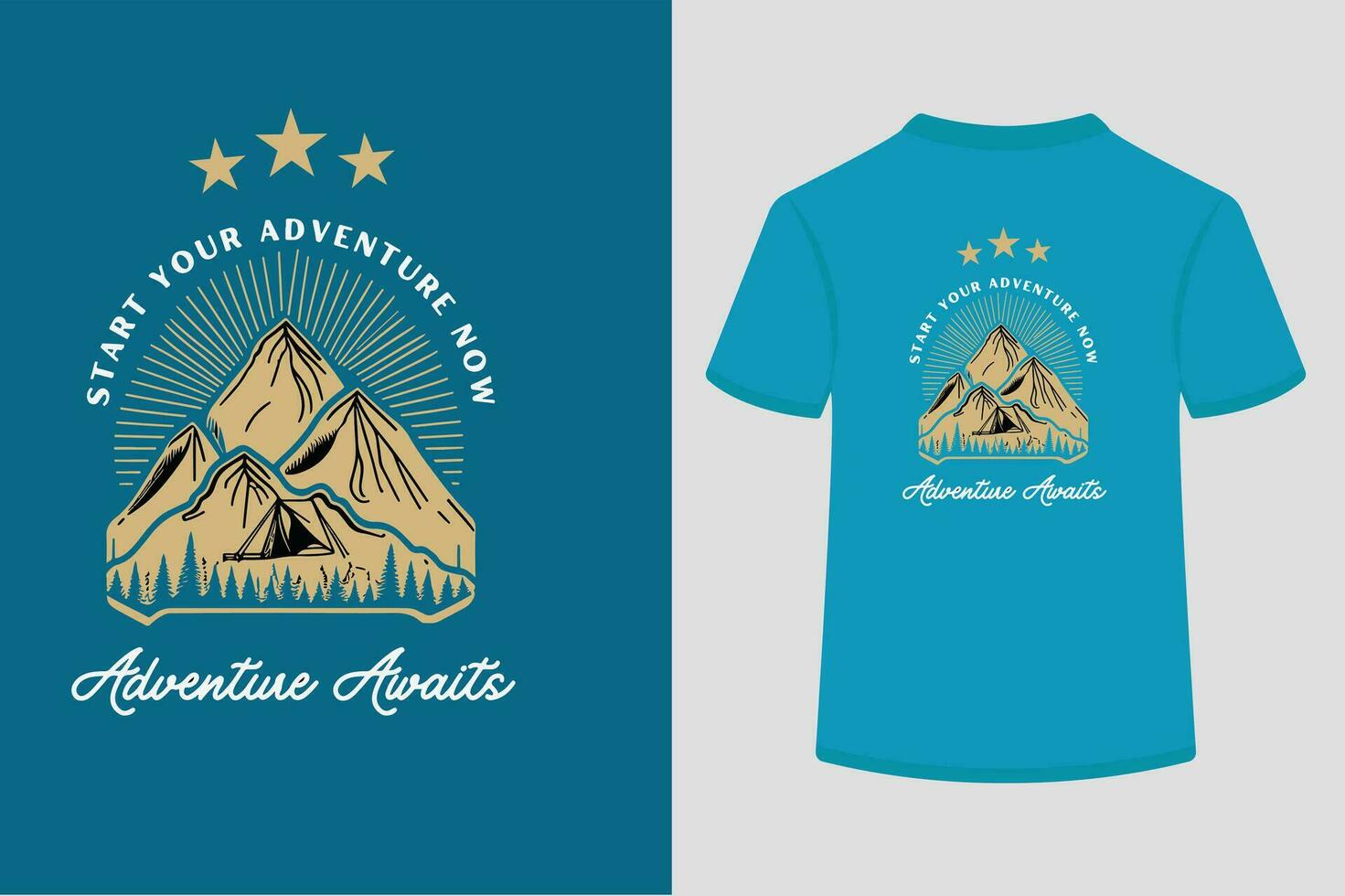 avontuur vector t-shirt ontwerp.