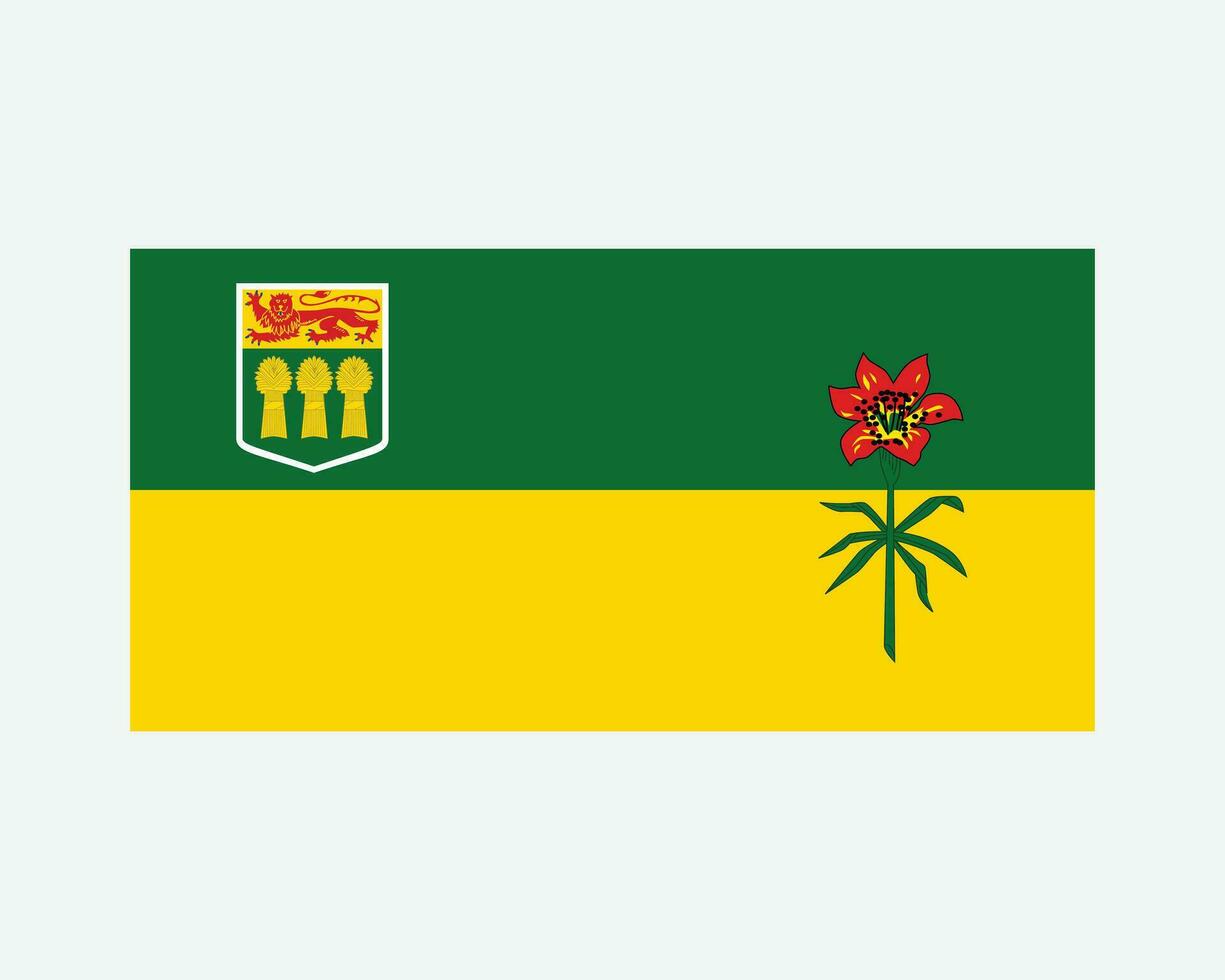 saskatchewan Canada provincie vlag. vlag van sk, ca geïsoleerd Aan wit achtergrond. Canadees provincie eps vector illustratie.