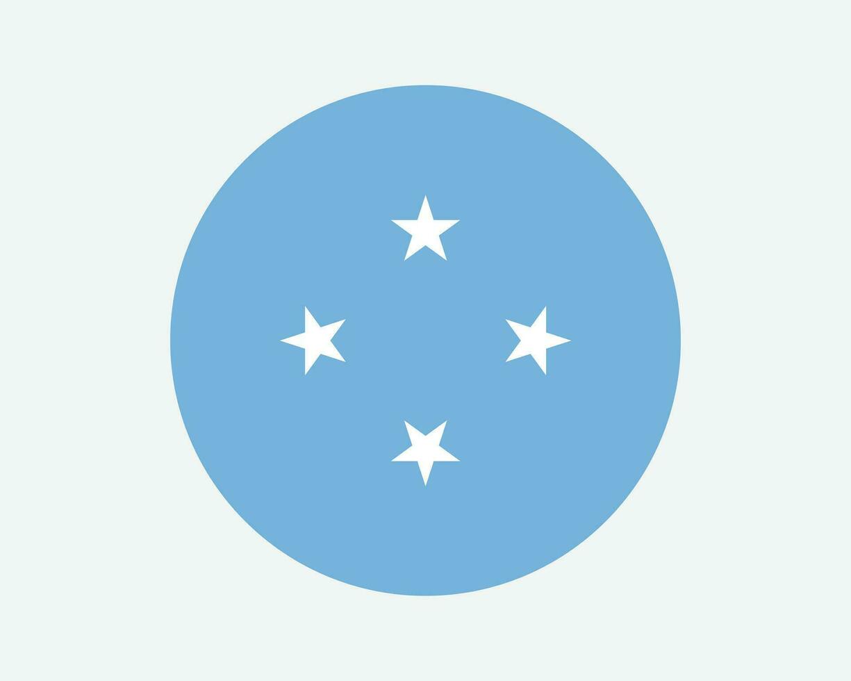 Micronesië ronde land vlag. micronesisch cirkel nationaal vlag. federatief staten van Micronesië fsm circulaire vorm knop spandoek. eps vector illustratie.