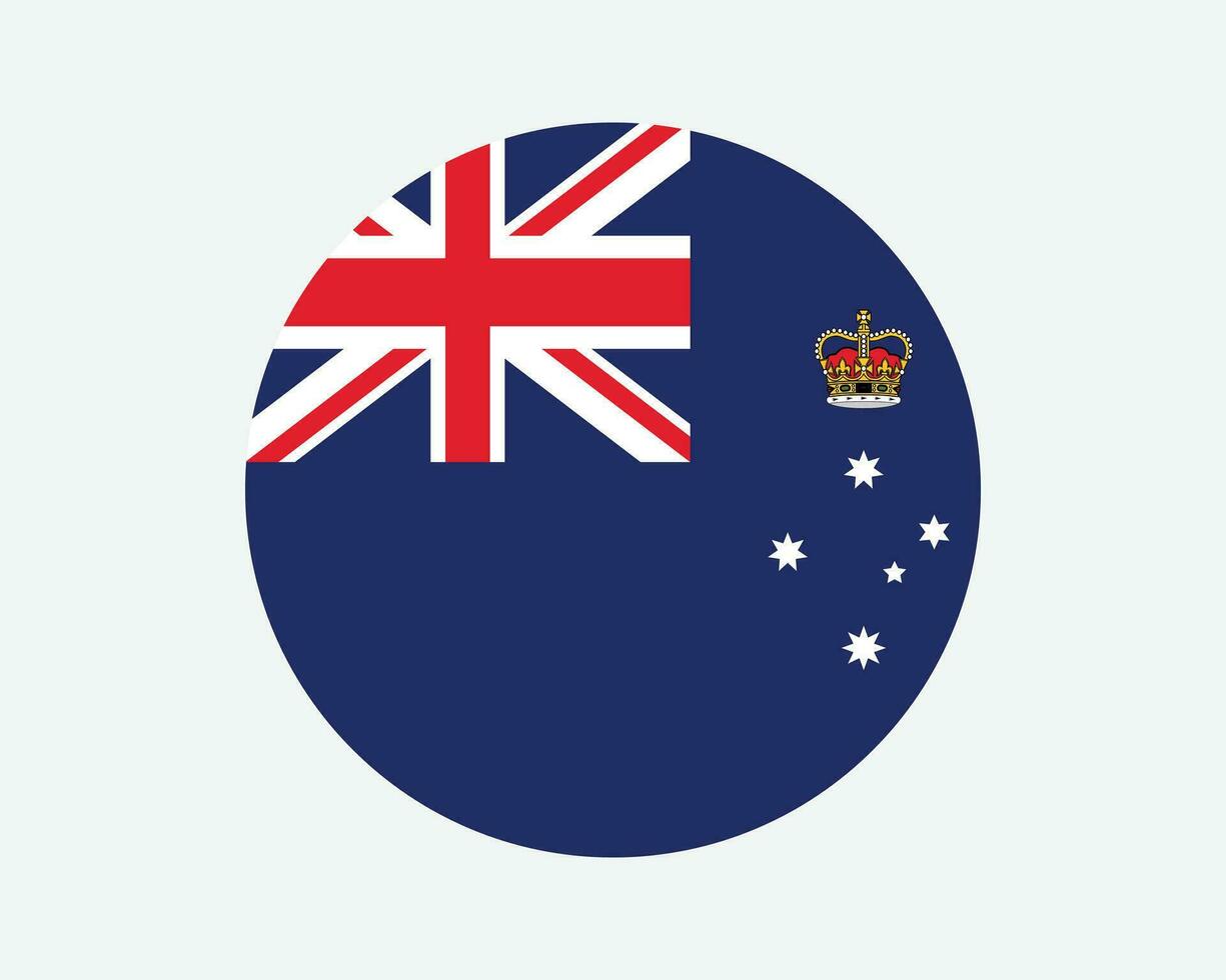 Victoria ronde vlag. slachtoffer, Australië cirkel vlag. Australisch staat circulaire vorm knop spandoek. eps vector illustratie.