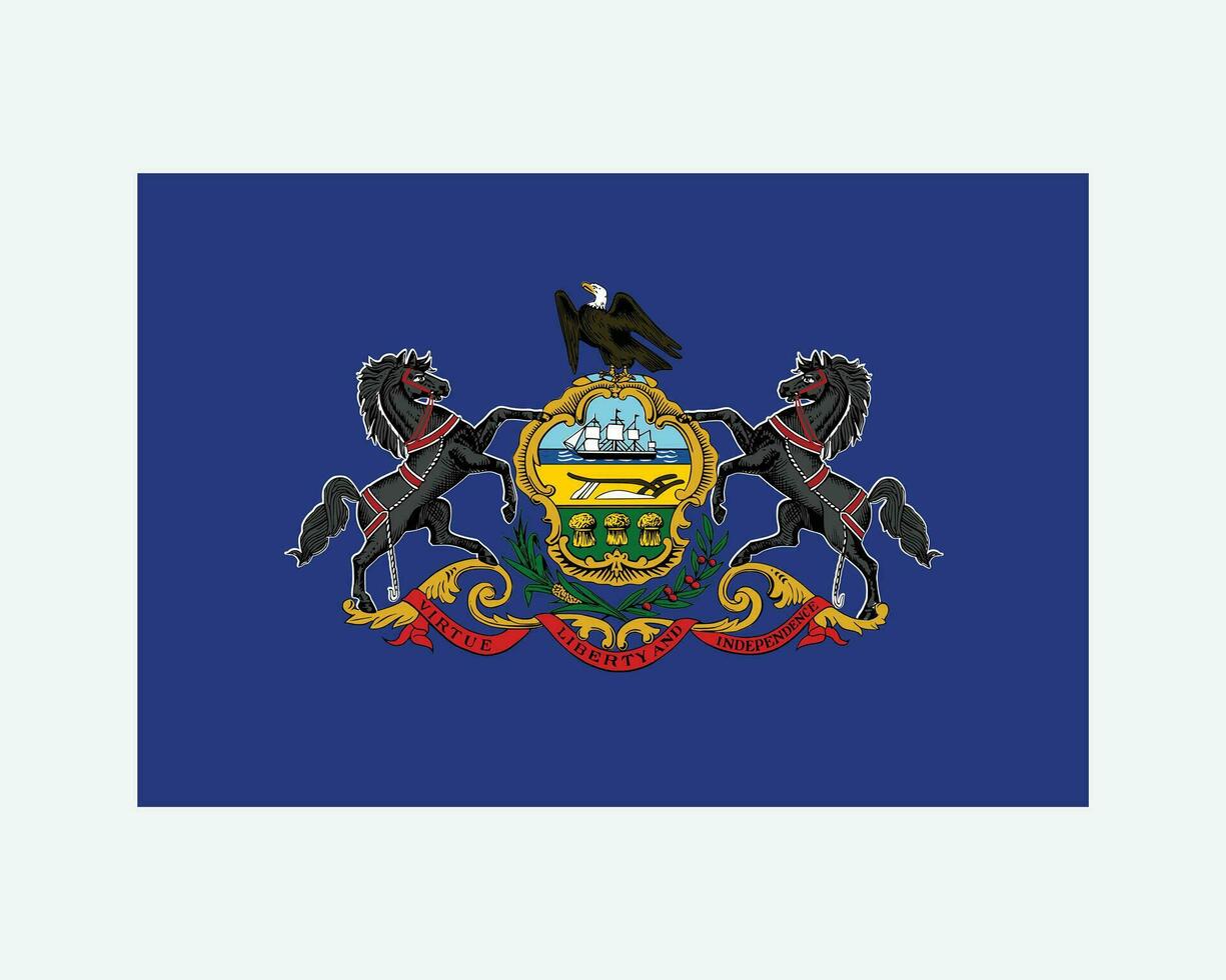 Pennsylvania Verenigde Staten van Amerika staat vlag. vlag van vader, Verenigde Staten van Amerika geïsoleerd Aan wit achtergrond. Verenigde staten, Amerika, Amerikaans, Verenigde staten van Amerika, ons staat. vector illustratie.