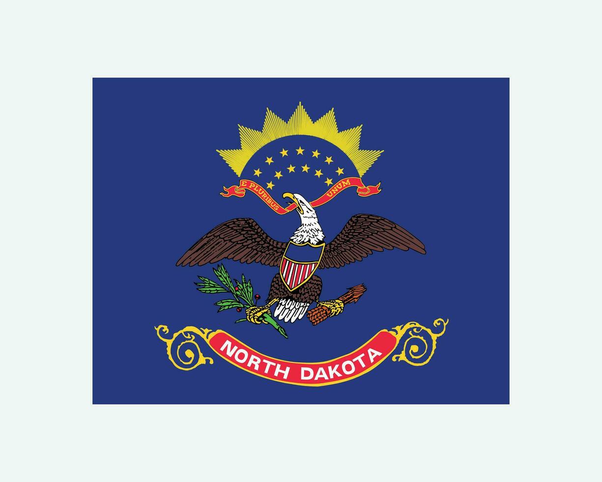 noorden dakota Verenigde Staten van Amerika staat vlag. vlag van en, Verenigde Staten van Amerika geïsoleerd Aan wit achtergrond. Verenigde staten, Amerika, Amerikaans, Verenigde staten van Amerika, ons staat. vector illustratie.