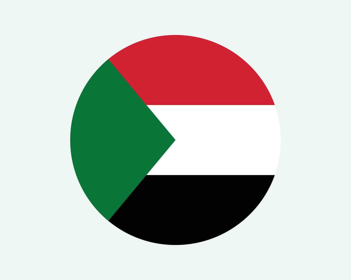 Soedan ronde land vlag. sudanees cirkel nationaal vlag. republiek van de Soedan circulaire vorm knop spandoek. eps vector illustratie.