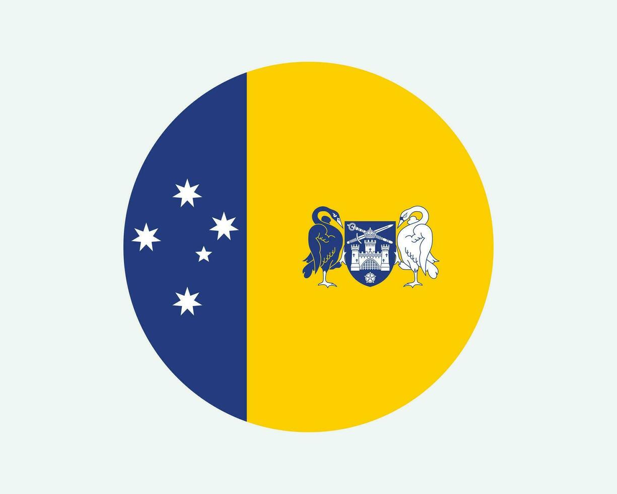 Australisch hoofdstad gebied ronde vlag. handelen, Australië cirkel vlag. federaal hoofdstad gebied circulaire vorm knop spandoek. eps vector illustratie.