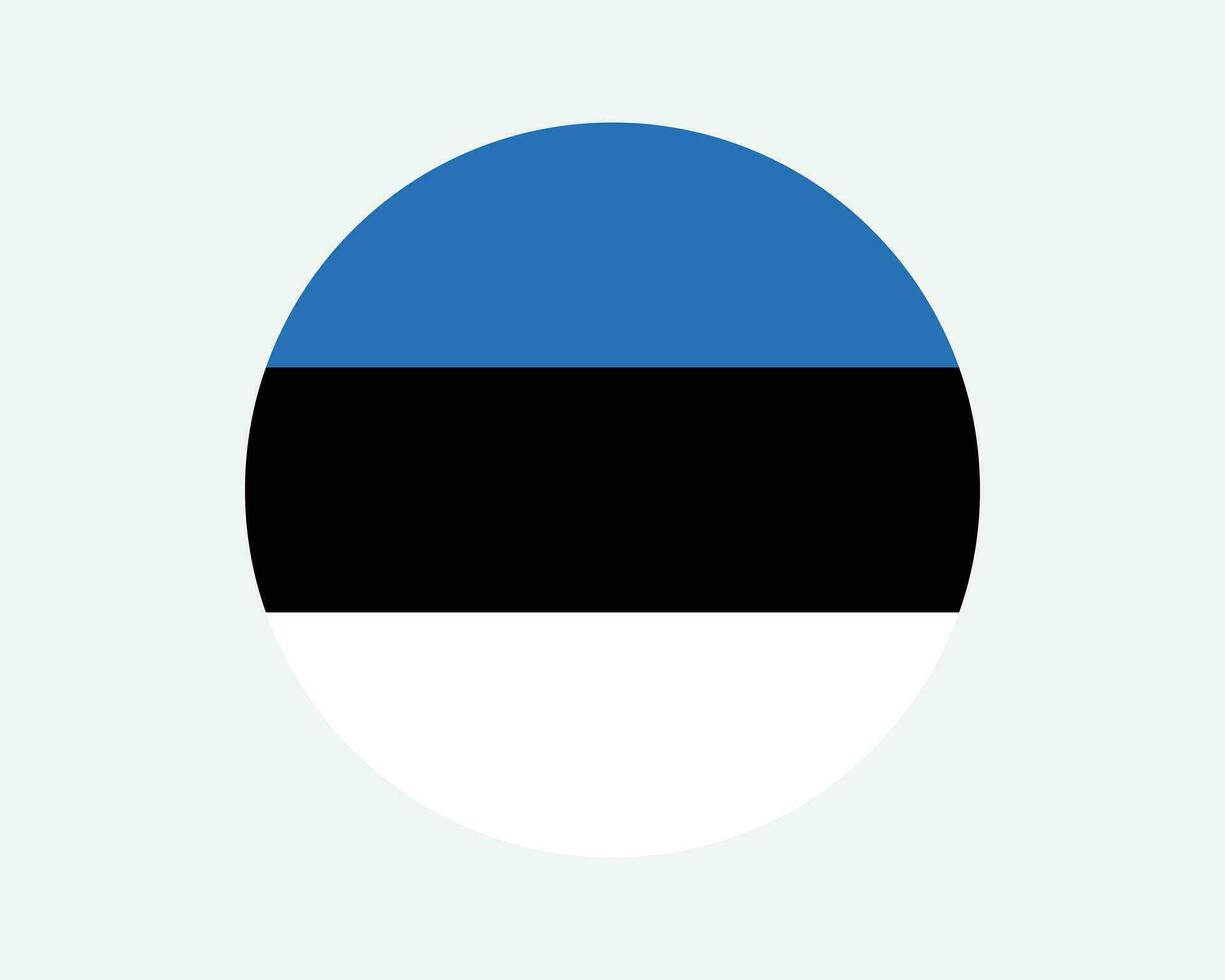 Estland ronde land vlag. circulaire Estisch nationaal vlag. republiek van Estland cirkel vorm knop spandoek. eps vector illustratie.