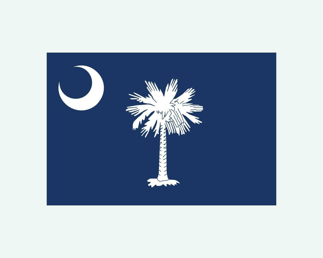 zuiden carolina Verenigde Staten van Amerika staat vlag. vlag van sc, Verenigde Staten van Amerika geïsoleerd Aan wit achtergrond. Verenigde staten, Amerika, Amerikaans, Verenigde staten van Amerika, ons staat. vector illustratie.