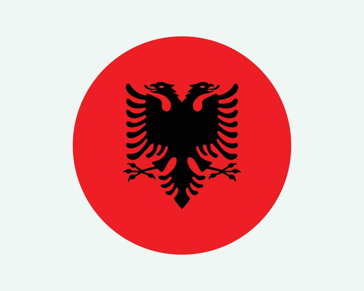 Albanië ronde land vlag. circulaire Albanees nationaal vlag. republiek van Albanië cirkel vorm knop spandoek. eps vector illustratie.