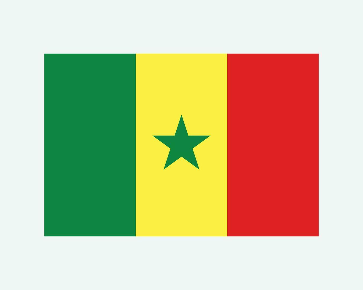 nationaal vlag van Senegal. senegalees land vlag. republiek van Senegal gedetailleerd spandoek. eps vector illustratie besnoeiing het dossier.