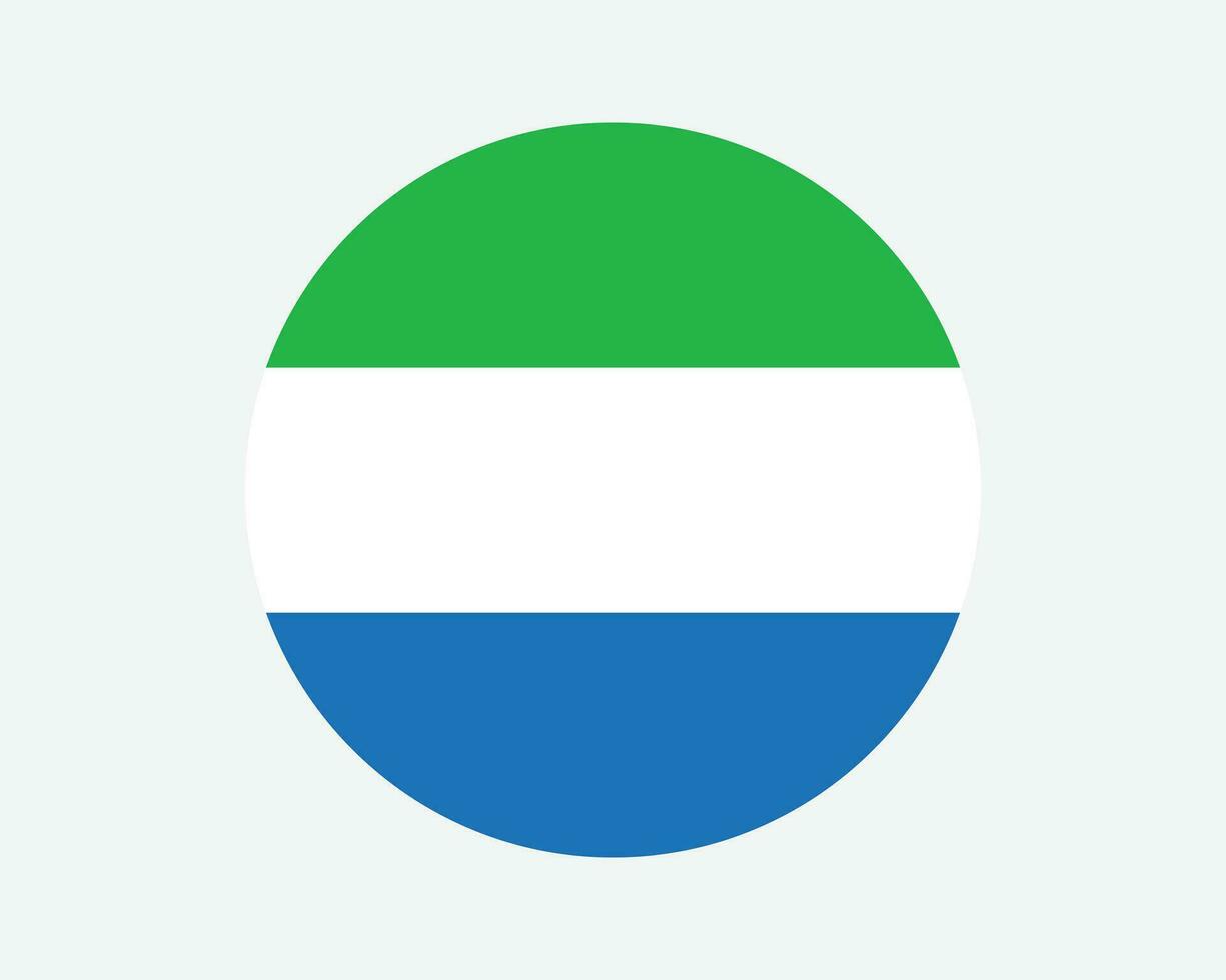 Sierra Leone ronde land vlag. Sierra leonean cirkel nationaal vlag. republiek van Sierra Leone circulaire vorm knop spandoek. eps vector illustratie.