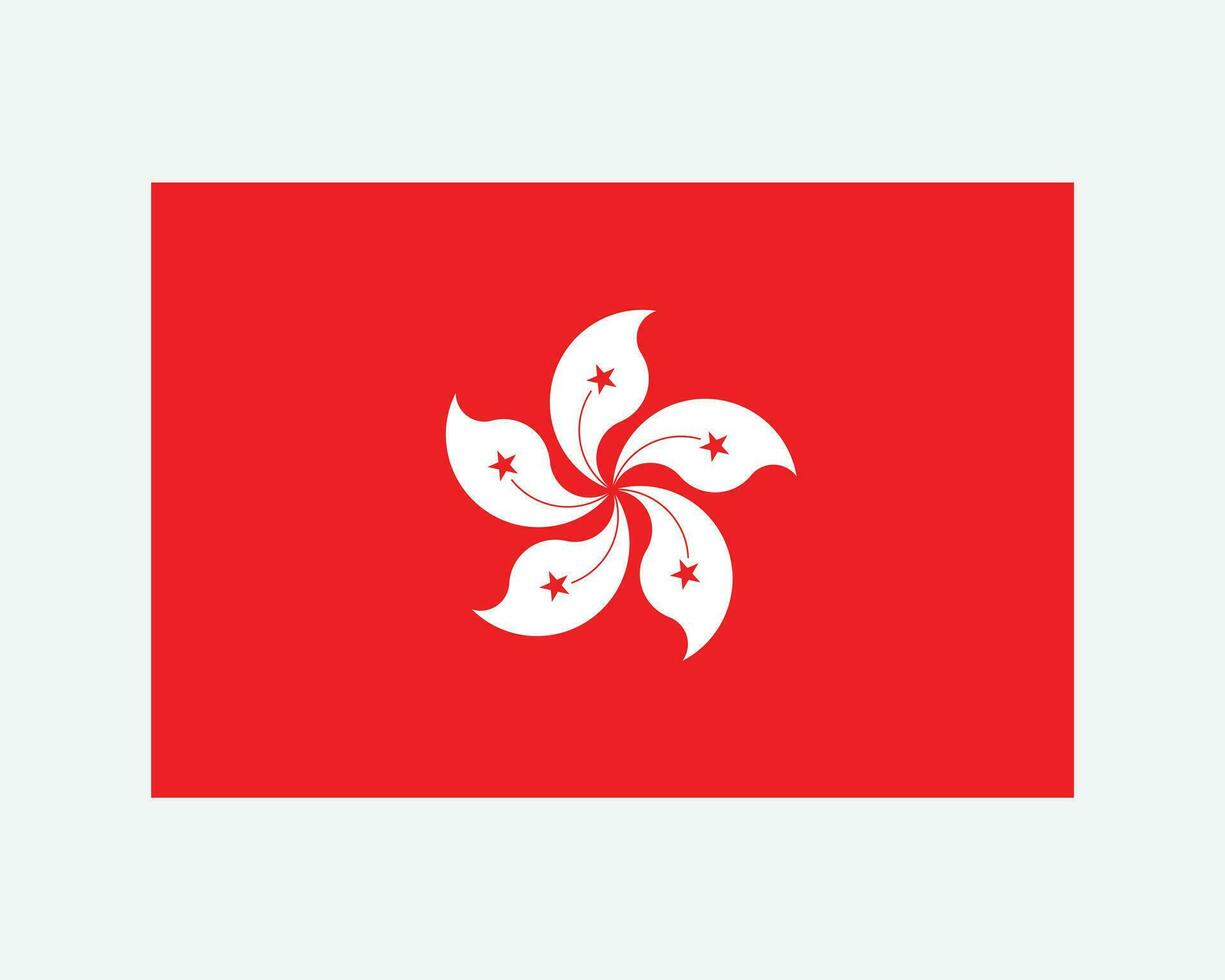 nationaal vlag van hong kong. hk land vlag. hong Kong speciaal administratief regio van de mensen republiek van China gedetailleerd spandoek. eps vector illustratie besnoeiing het dossier.