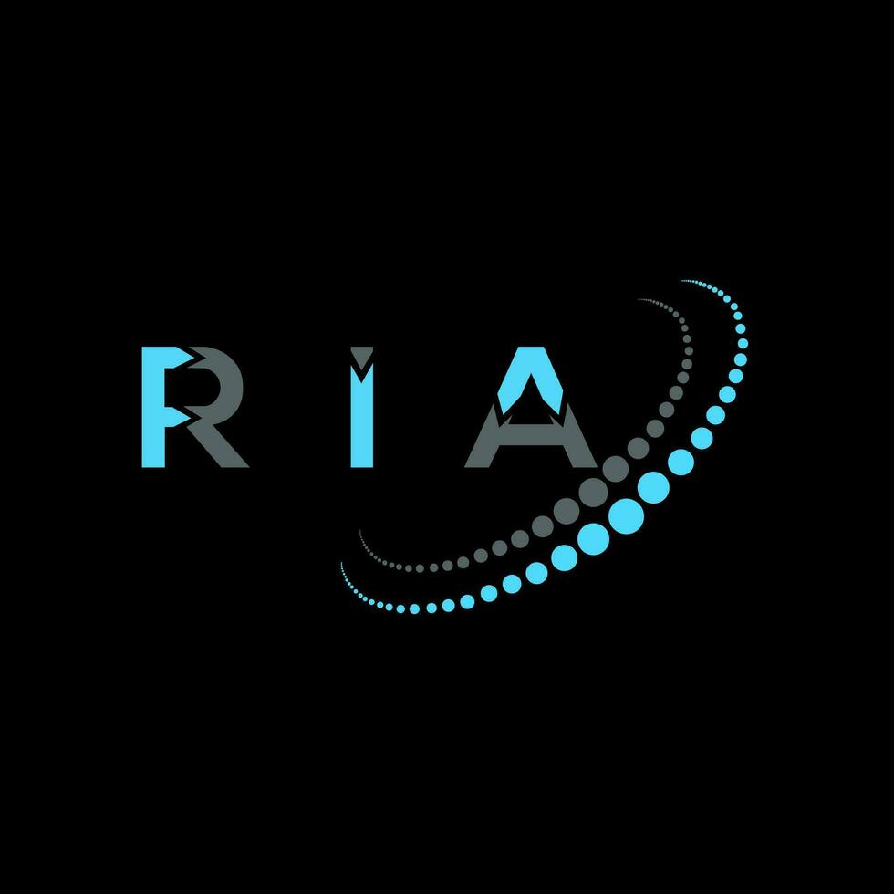 ria brief logo creatief ontwerp. ria uniek ontwerp. vector