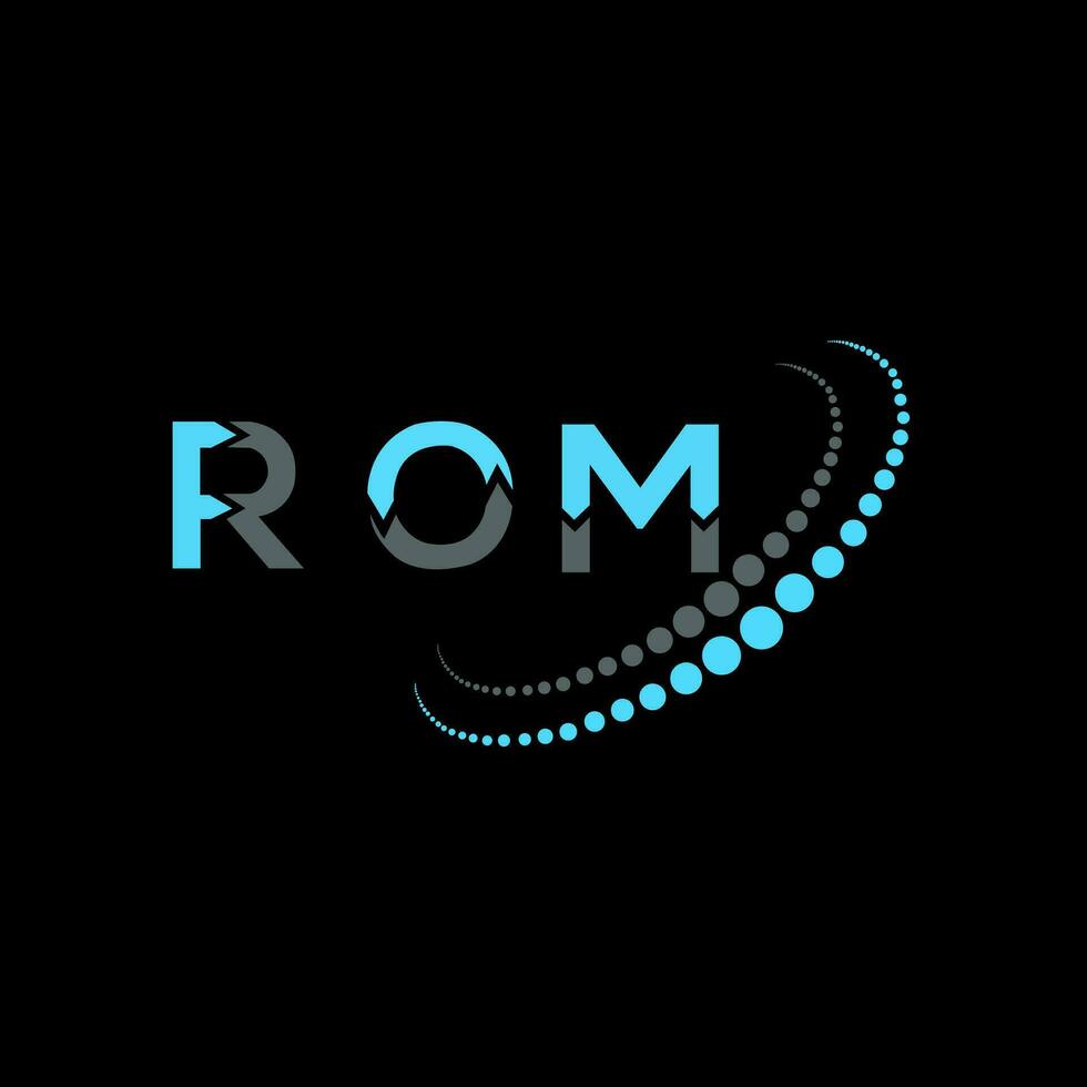 rom brief logo creatief ontwerp. rom uniek ontwerp. vector