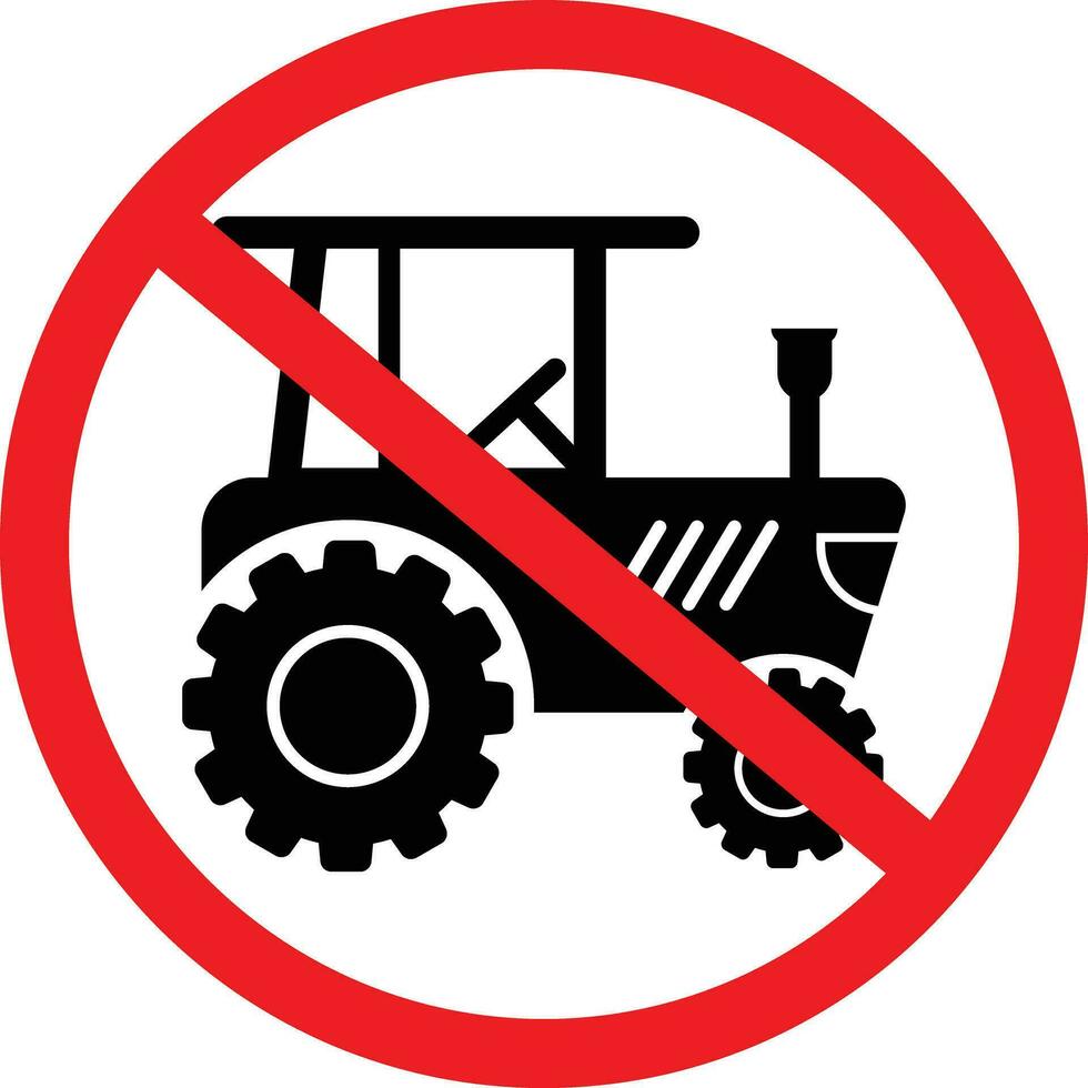 Nee trekker verbod boerderij icoon vector