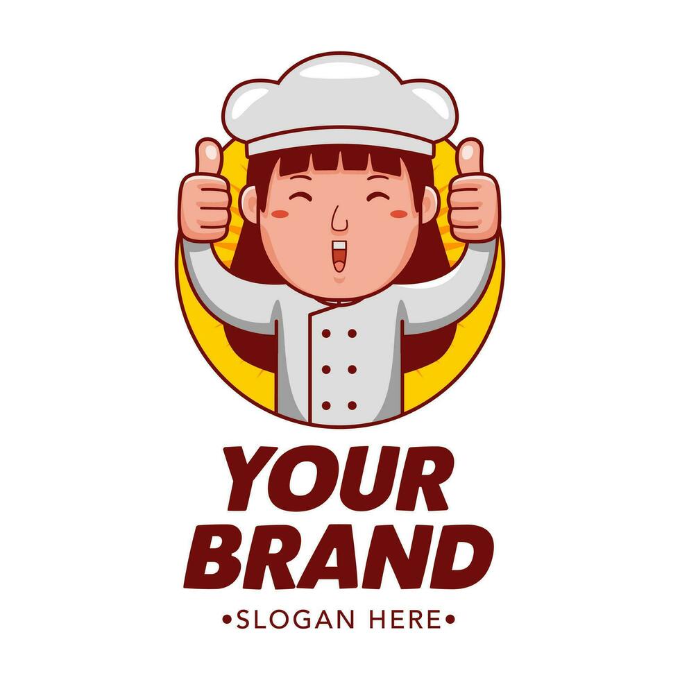 chef tekenfilm karakter logo vector sjabloon