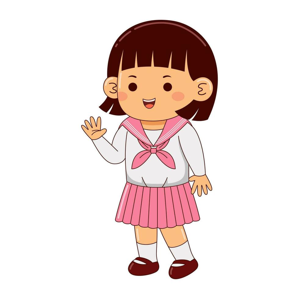 kinderen slijtage Japan school- uniform vector