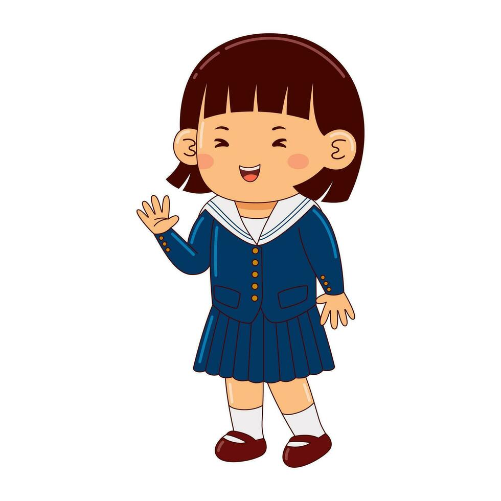 kinderen slijtage Japan school- uniform vector