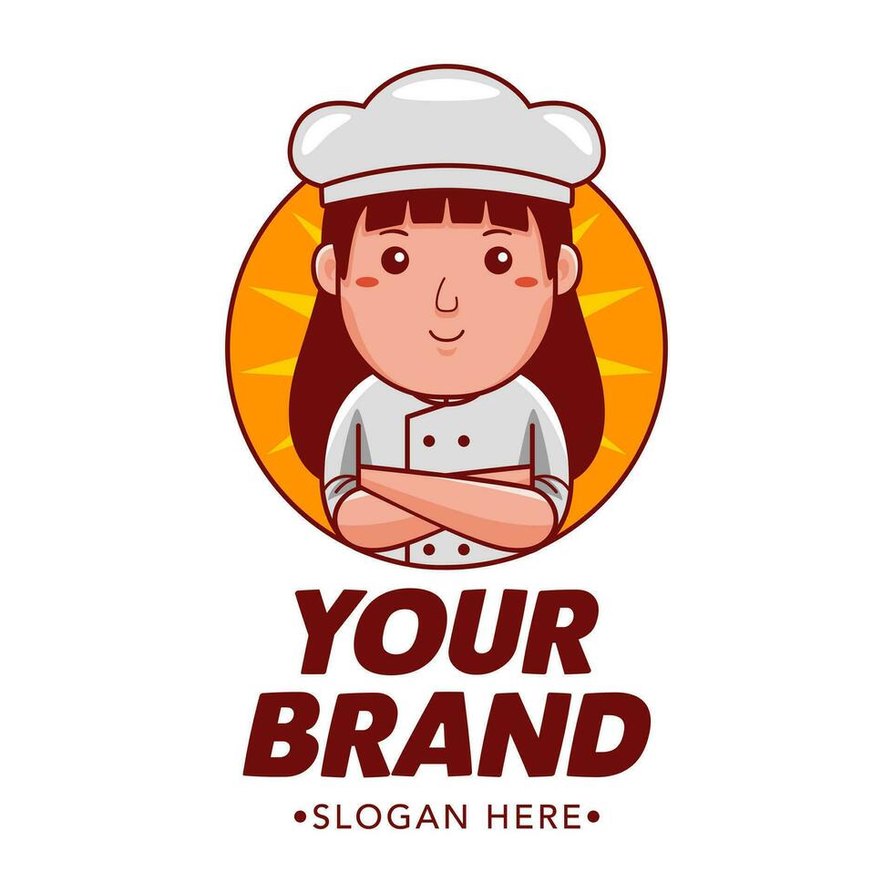 chef tekenfilm karakter logo vector sjabloon