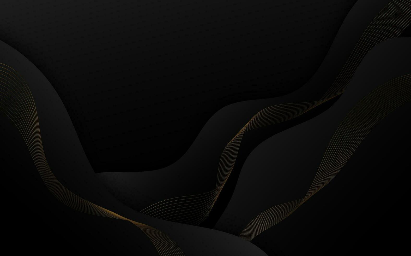 abstract helling zwart en grijs streep lijnen decoratief kunstwerk. overtreffend met luxe gouden lijnen ontwerp achtergrond. illustratie vector