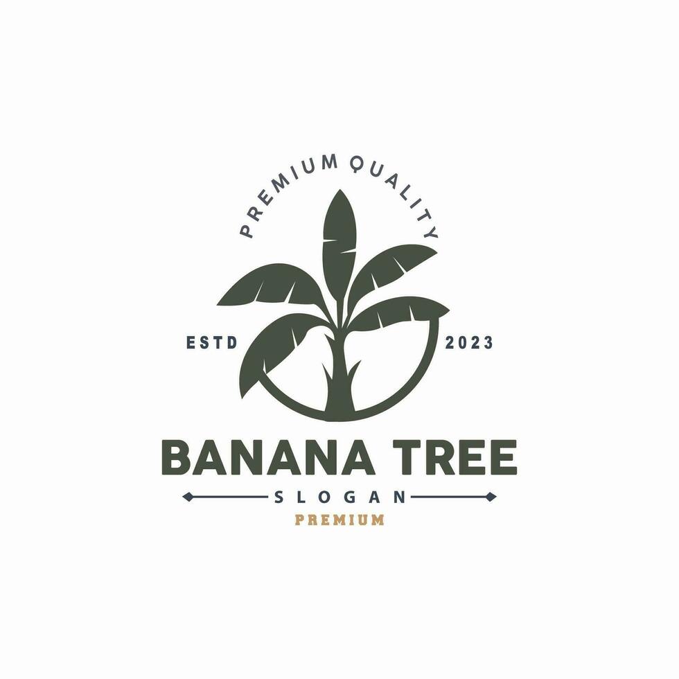 banaan boom logo, banaan boom gemakkelijk silhouet ontwerp, fabriek icoon symbool vector illustratie