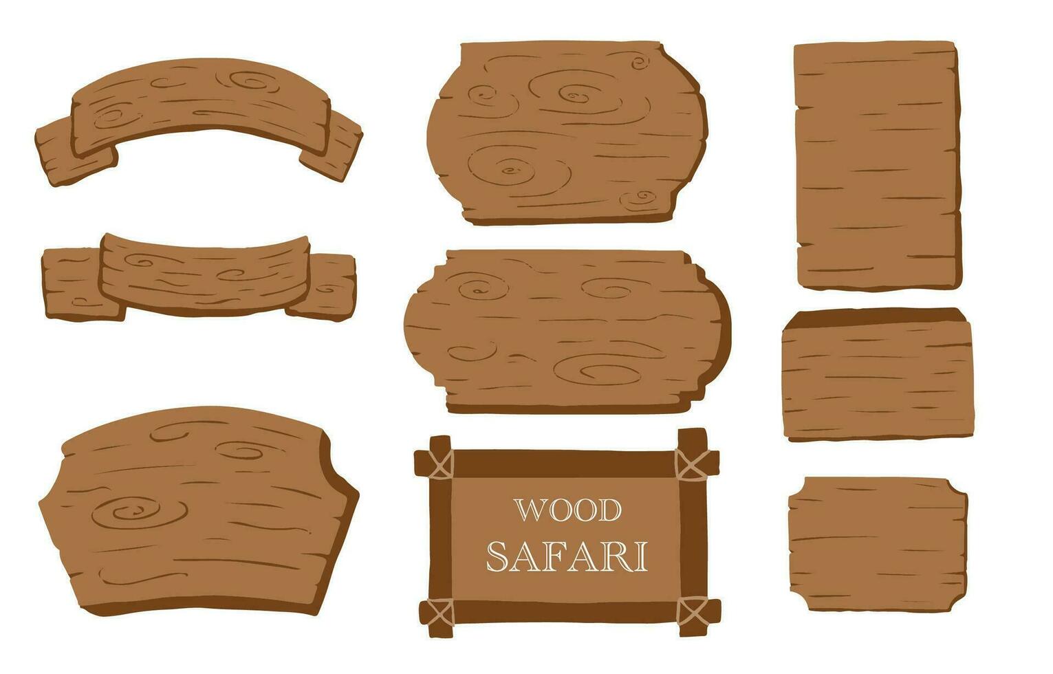 hout banier verzameling van safari achtergrond set.bewerkbaar vector illustratie voor verjaardag uitnodiging, ansichtkaart en sticker