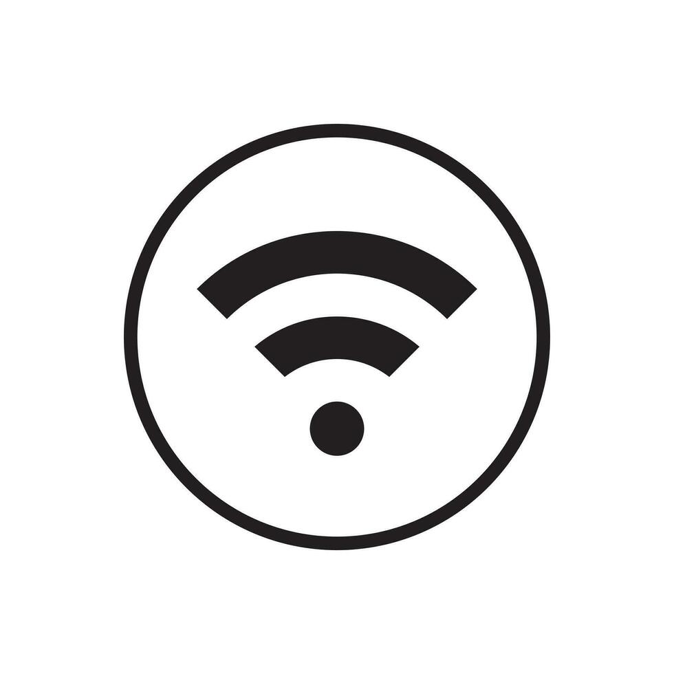 Wifi signaal icoon vector in cirkel lijn. draadloze trouw netwerk verbinding symbool concept