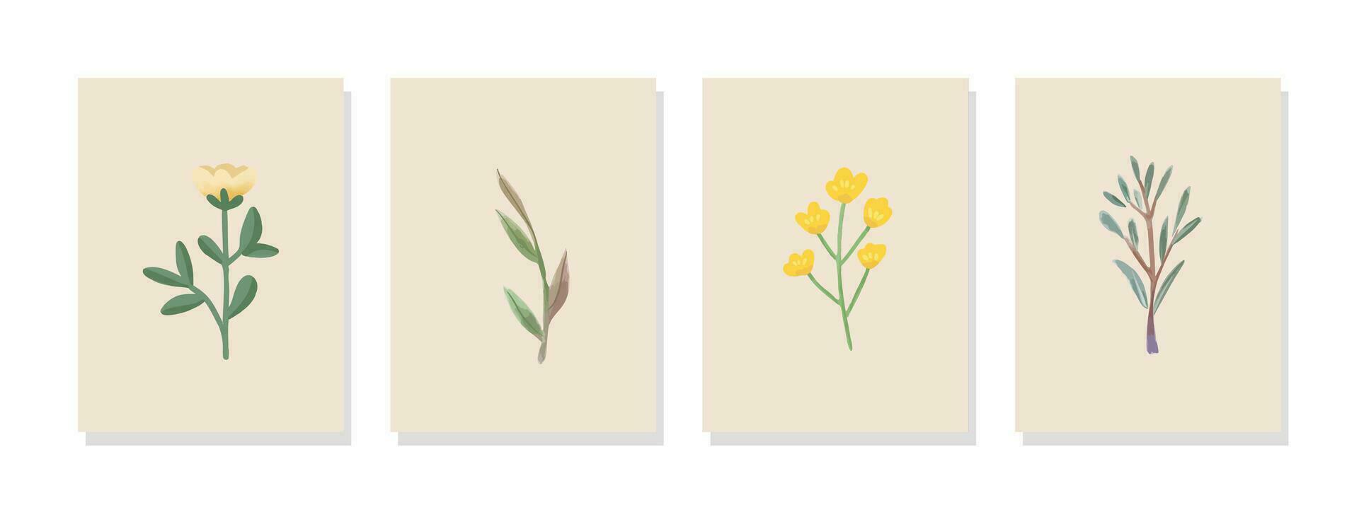 voortreffelijk bloemen muur kunst vangt delicaat van de natuur schoonheid, oproepen tot kalmte en kalmte met levendig bloem arrangementen. vector