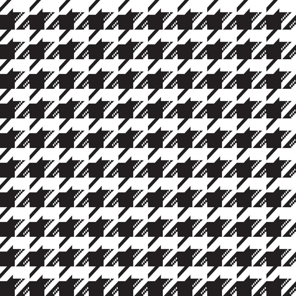 zwart en wit patroon aangepast van houndstooth patroon, naadloos patroon. vector