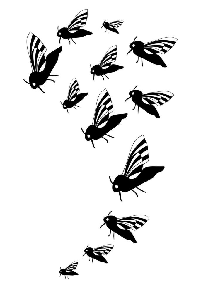 vlinder silhouet. clip art vector geïsoleerd Aan wit achtergrond