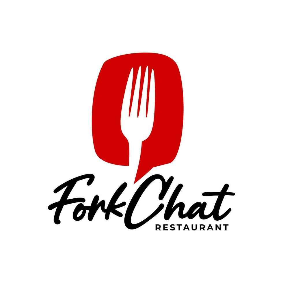 illustratie van een vork en bubbel babbelen voor een restaurant logo. mooi zo voor ieder bedrijf verwant naar voedsel of cafe. vector