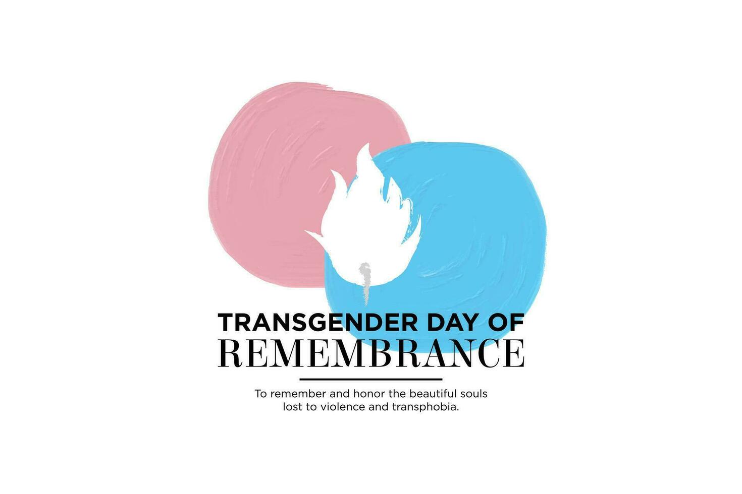 minimalistische transgender dag van herinnering banier met geschilderd trans trots kleur en wit kaars Aan wit achtergrond. in eer van slachtoffers van transfobie. vector illustratie. eps 10.