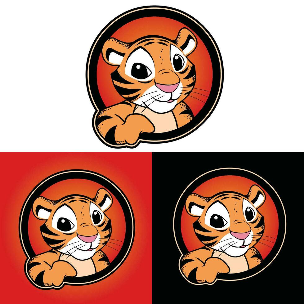 tijger tekenfilm mascotte vector