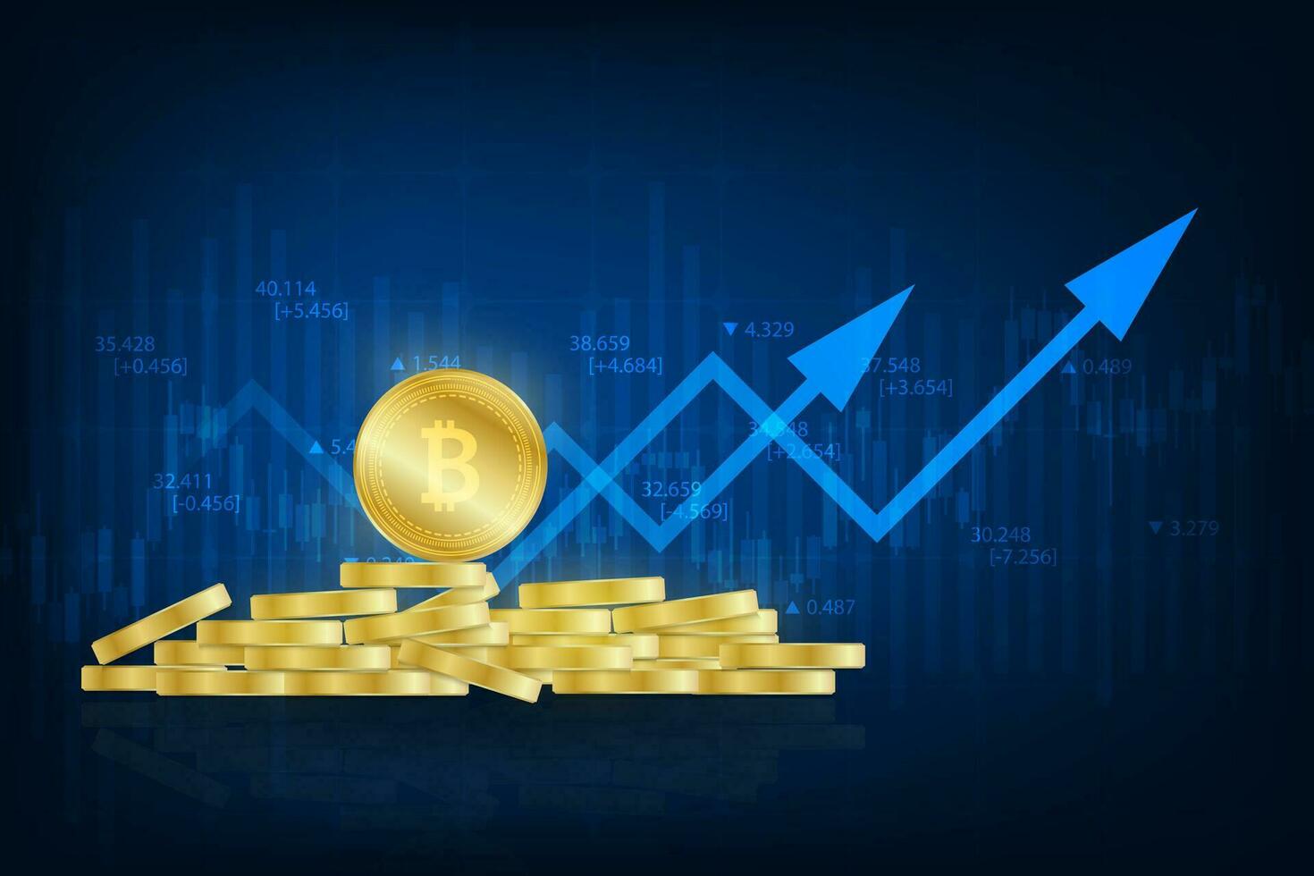 vector voorraad markt handel diagram uitwisseling cryto valuta concept.