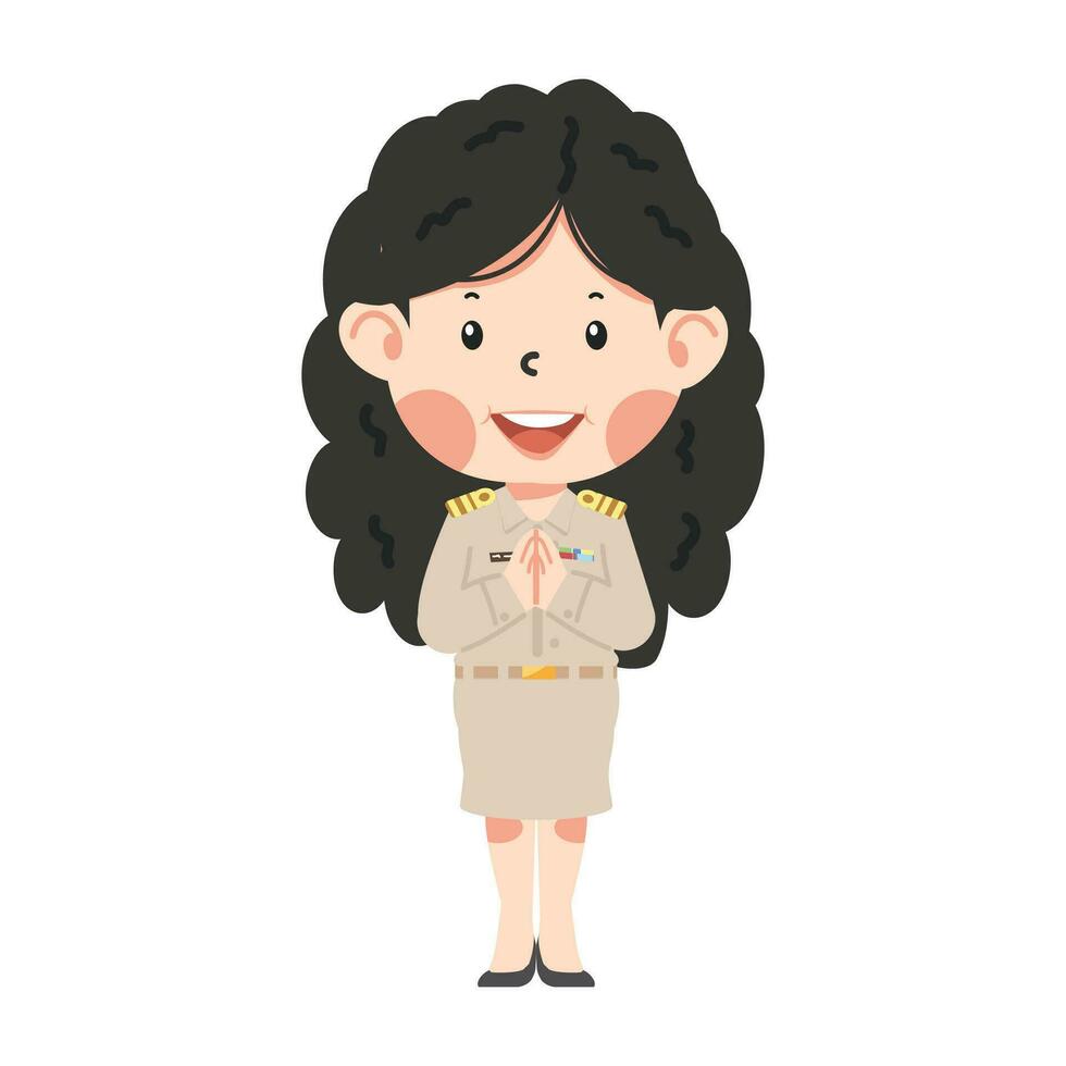 Thais vrouw leraar in uniform vector