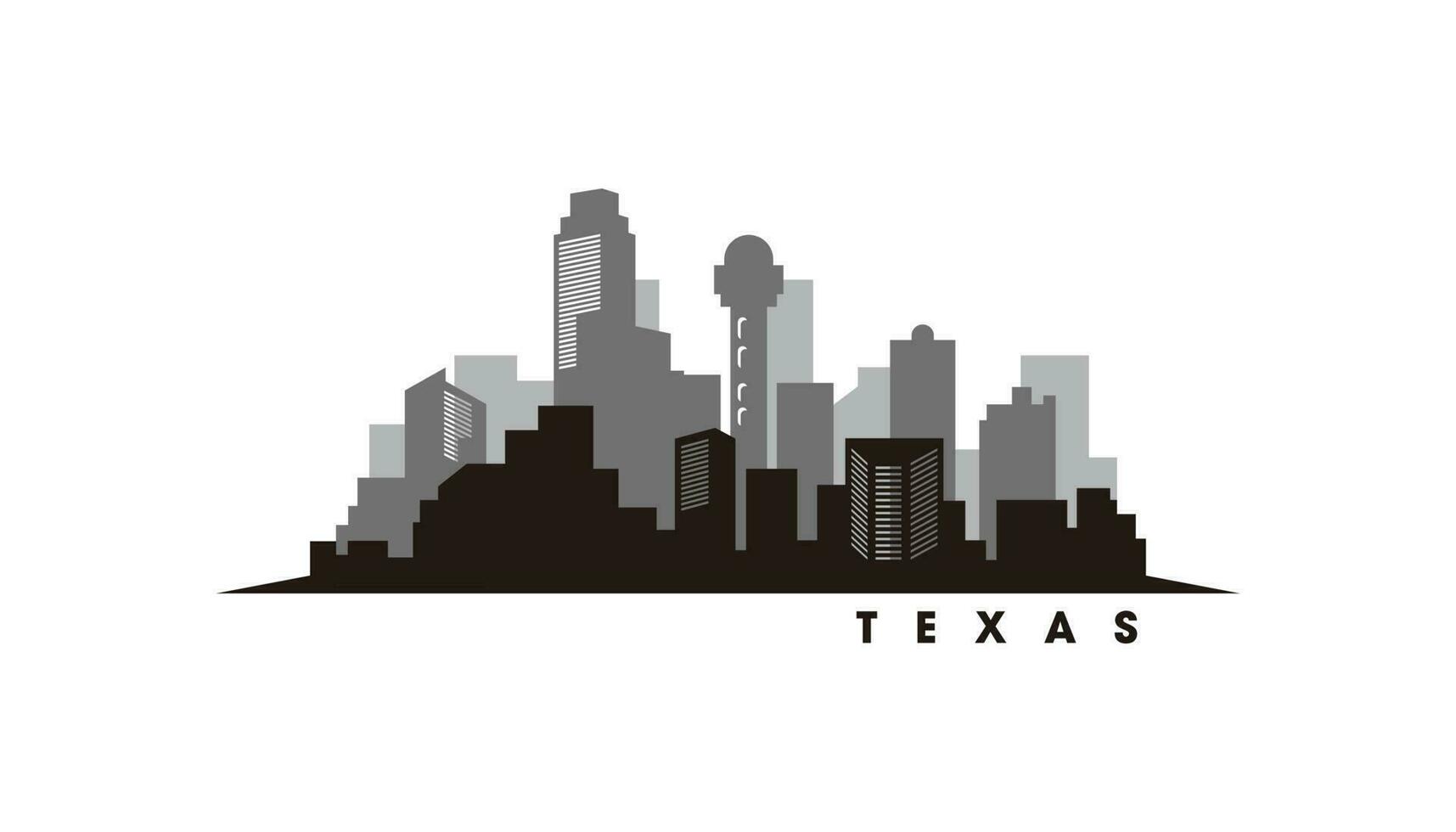 Austin Texas horizon en oriëntatiepunten silhouet vector