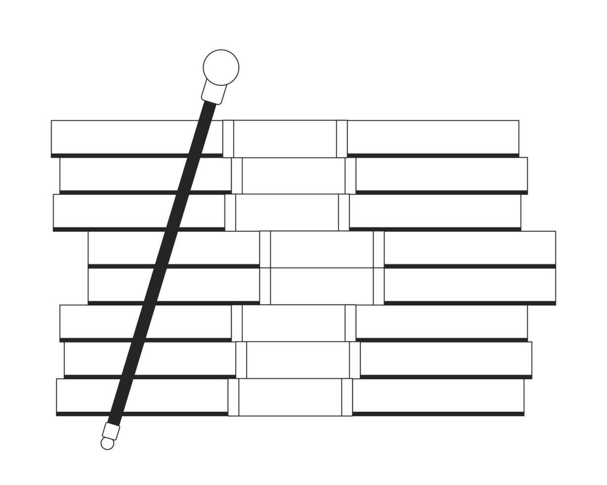 stapel van geld en wandelen riet vlak monochroom geïsoleerd vector voorwerp. bewerkbare zwart en wit lijn kunst tekening. gemakkelijk schets plek illustratie voor web grafisch ontwerp